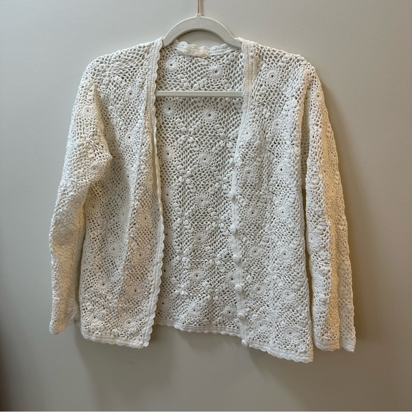 ✨ FREE PEOPLE VINTAGE 1970s handmade crochet cardigan - Picture 3 of 4